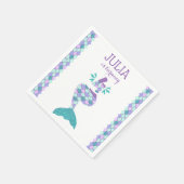 マーメイド誕生日招待状アンダーザシーパーティー スタンダードカクテルナプキン (角)