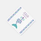 マーメイド誕生日招待状アンダーザシーパーティー スタンダードカクテルナプキン (角)