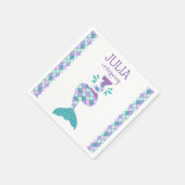 マーメイド誕生日招待状アンダーザシーパーティー スタンダードカクテルナプキン (角)