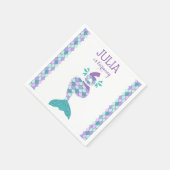 マーメイド誕生日招待状アンダーザシーパーティー スタンダードカクテルナプキン (角)