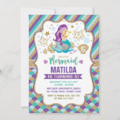 マーメイド誕生日招待状アンダーザシーパーティー 招待状 (正面)