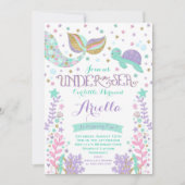 マーメイド誕生日招待状アンダーザシーパーティー 招待状 (正面)