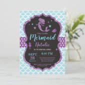 マーメイド誕生日招待状アンダーザシーパーティー 招待状 (スタンド正面)