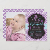 マーメイド誕生日招待状アンダーザシーパーティー 招待状 (正面/裏面)