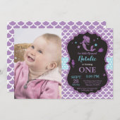 マーメイド誕生日招待状アンダーザシーパーティー 招待状 (正面/裏面)