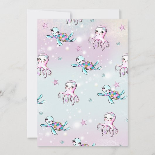 マーメイド誕生日招待状アンダーザシーパーティー 招待状 (裏面)