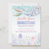 マーメイド誕生日招待状アンダーザシープールパーティー 招待状 (正面)