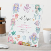 マーメイド誕生日招待状シーマーメイド下 台座サイン (インサイチュ)