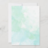 マーメイド誕生日招待状ティール（緑がかった色）とパープル 招待状 (裏面)