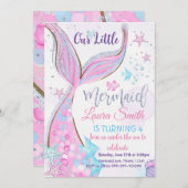 マーメイド誕生日招待状パーティーマーメイド 招待状 (正面/裏面)