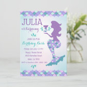 マーメイド誕生日招待状マーメイドナンバー3 招待状 (スタンド正面)