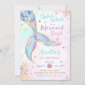 マーメイド誕生日招待状マーメイドバッシュ海面下 招待状 (正面)
