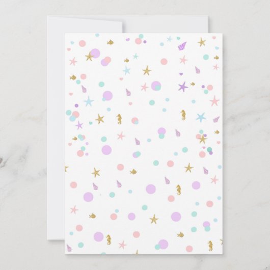 マーメイド誕生日招待状マーメイドプールパーティー 招待状 (裏面)