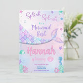 マーメイド誕生日招待状マーメイド招待状マー 招待状 (スタンド正面)