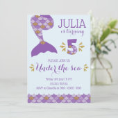 マーメイド誕生日招待状マーメイド番号5 招待状 (スタンド正面)