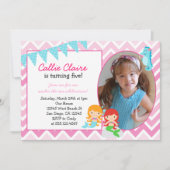 マーメイド誕生日招待状招待状フォトカード 招待状 (正面)
