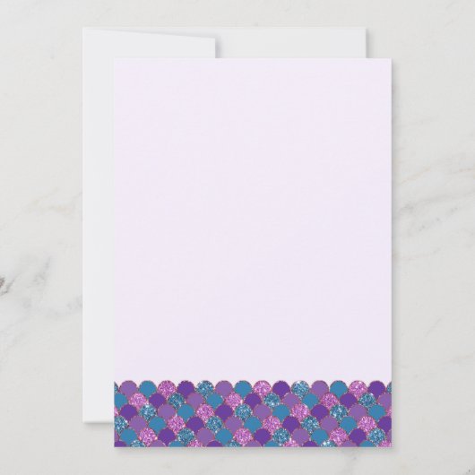 マーメイド誕生日招待状用スリーポバー 招待状 (裏面)