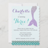 マーメイド誕生日招待状・アンダーザシーテーマ 招待状 (正面)