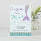 マーメイド誕生日招待状・アンダーザシーテーマ 招待状 (スタンド正面)