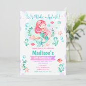 マーメイド誕生日招待状/アンダーザシーパーティー 招待状 (スタンド正面)