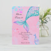 マーメイド誕生日招待状 セーブザデート (スタンド正面)