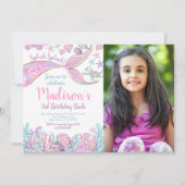 マーメイド誕生日招待状 招待状 (正面)