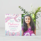 マーメイド誕生日招待状 招待状 (スタンド正面)