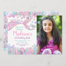 マーメイド誕生日招待状