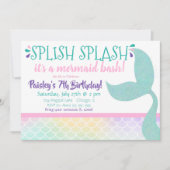 マーメイド誕生日招待状 招待状 (正面)