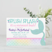 マーメイド誕生日招待状 招待状 (スタンド正面)