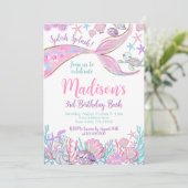 マーメイド誕生日招待状 招待状 (スタンド正面)