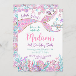 マーメイド誕生日招待状 招待状