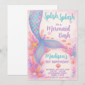 マーメイド誕生日招待状 招待状 (正面/裏面)