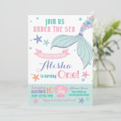マーメイド誕生日招待状 招待状 (スタンド正面)