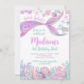 マーメイド誕生日招待状 招待状 (正面)