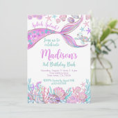 マーメイド誕生日招待状 招待状 (スタンド正面)