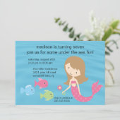 マーメイド誕生日招待状 招待状 (スタンド正面)