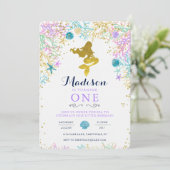 マーメイド誕生日招待状 招待状 (スタンド正面)