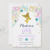 マーメイド誕生日招待状 招待状 (正面)