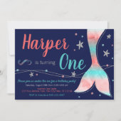 マーメイド誕生日招待状 |海の下 招待状 (正面)