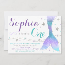 マーメイド誕生日招待状 |海の下 招待状