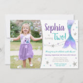 マーメイド誕生日招待状 |海の下 招待状 (正面)