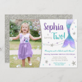 マーメイド誕生日招待状 |海の下 招待状