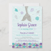 マーメイド誕生日招待状 |海の下 招待状 (正面)