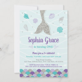 マーメイド誕生日招待状 |海の下 招待状