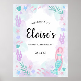 マーメイド誕生日歓迎ポスター ポスター