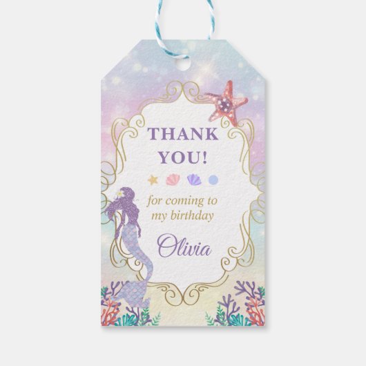 マーメイド誕生日海下サンキューギフトラベル ギフトタグ (裏面)