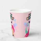 マーメイド誕生日紙プレートデザイン – 水中 紙コップ (右)