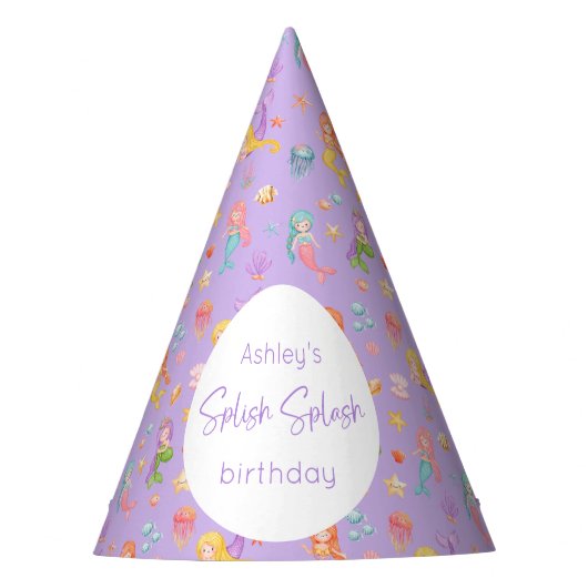 マーメイド誕生日 パーティーハット (正面)