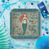 マーメイド誕生日 ペーパープレート (パーティー)